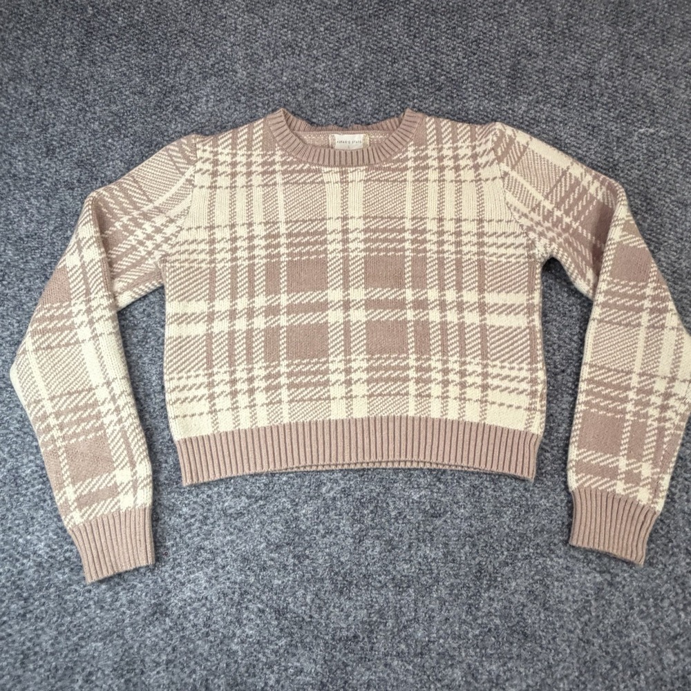 Beautiful Altar'd State Plaid Cropped Sweater Size L Excellent Condition